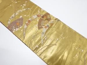 雪芝に草花模様織り出し袋帯